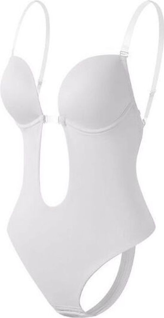 Dámske body s odhaleným chrbtom - SILKLINE White L Obrázok produktu 