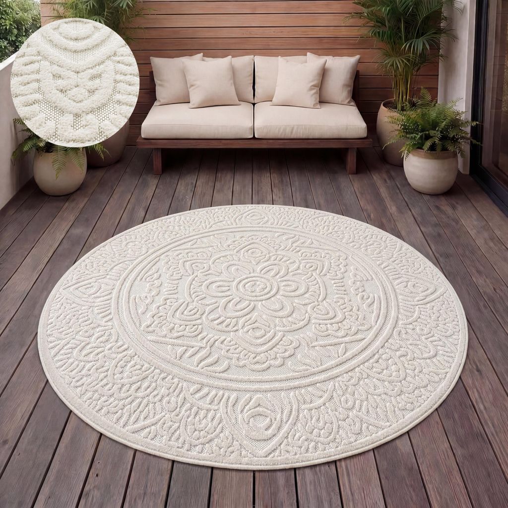 Outdoor Teppich Wetterfest Balkon Wohnzimmer Produktbild 