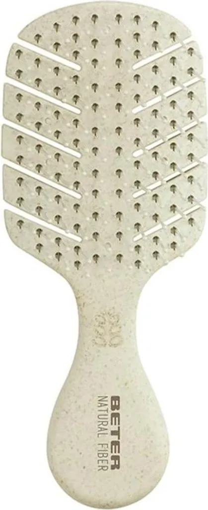 Petite brosse à cheveux démêlante écologique en fibres de paille beige