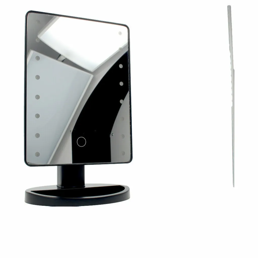 Miroir maquillage LED Noir Carl and Son pour corriger les défauts du teint