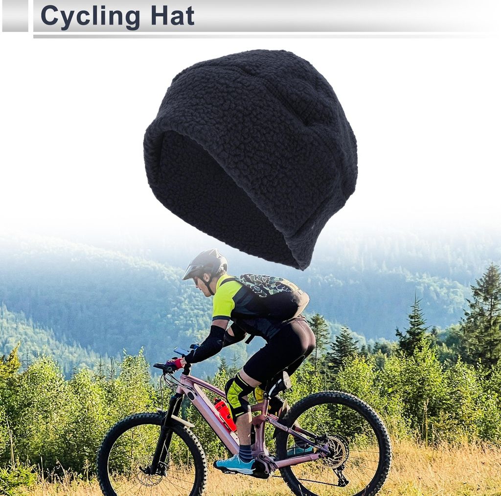 Fahrradmütze Warm Ohrenschutz Helm Innenfutter Wollveloursstoff Marineblau 27x22cm 1 Stück