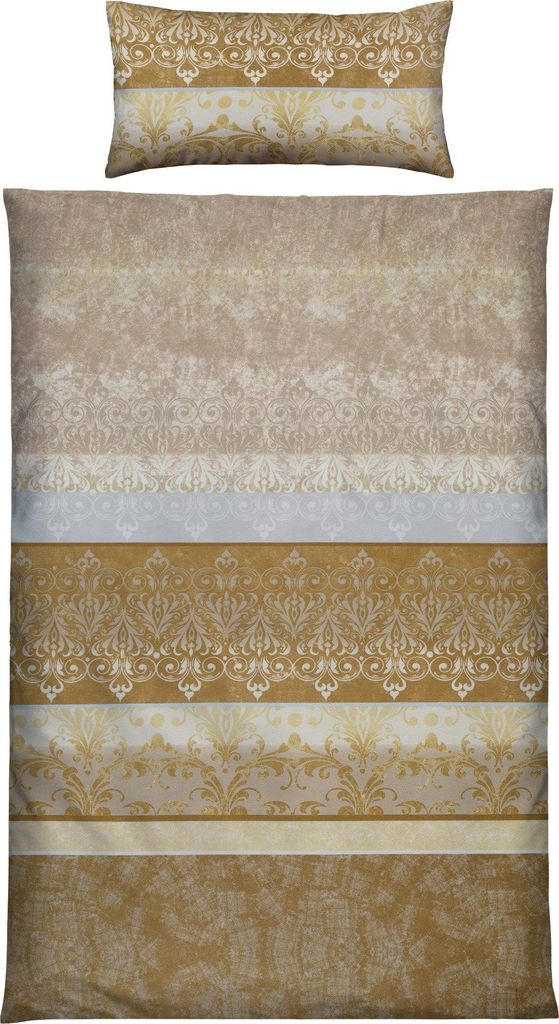 Erwin Müller Bettwäsche beige 1x 155x200 cm + 1x 40x80 cm