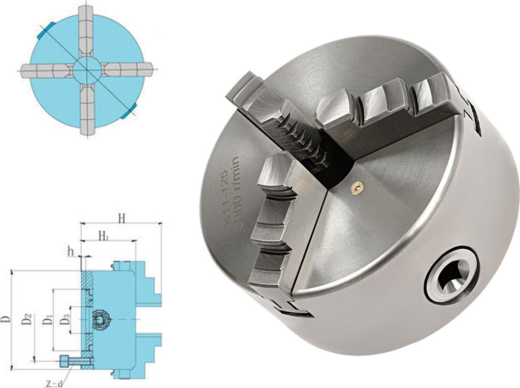 Online-Shop - 3-Backenfutter Futter 100mm