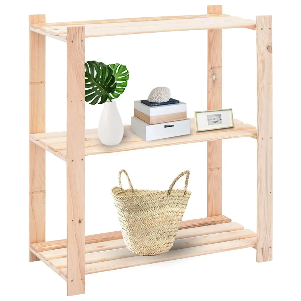 Étagères de stockage vidaXL en pin massif 80x38x90 cm - Lot de 3 pièces