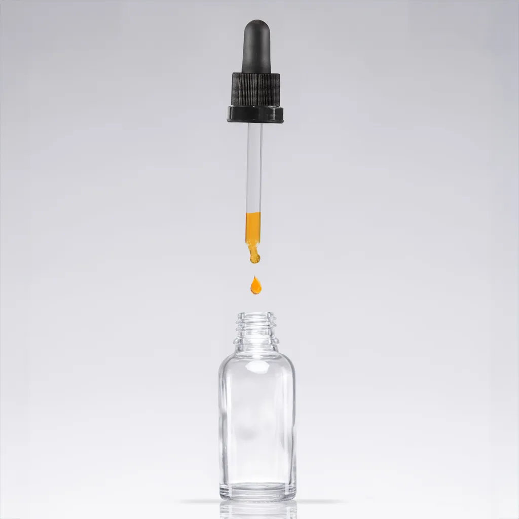 Flacon en verre transparent 30 ml avec pipette doseuse précise - 143 pcs