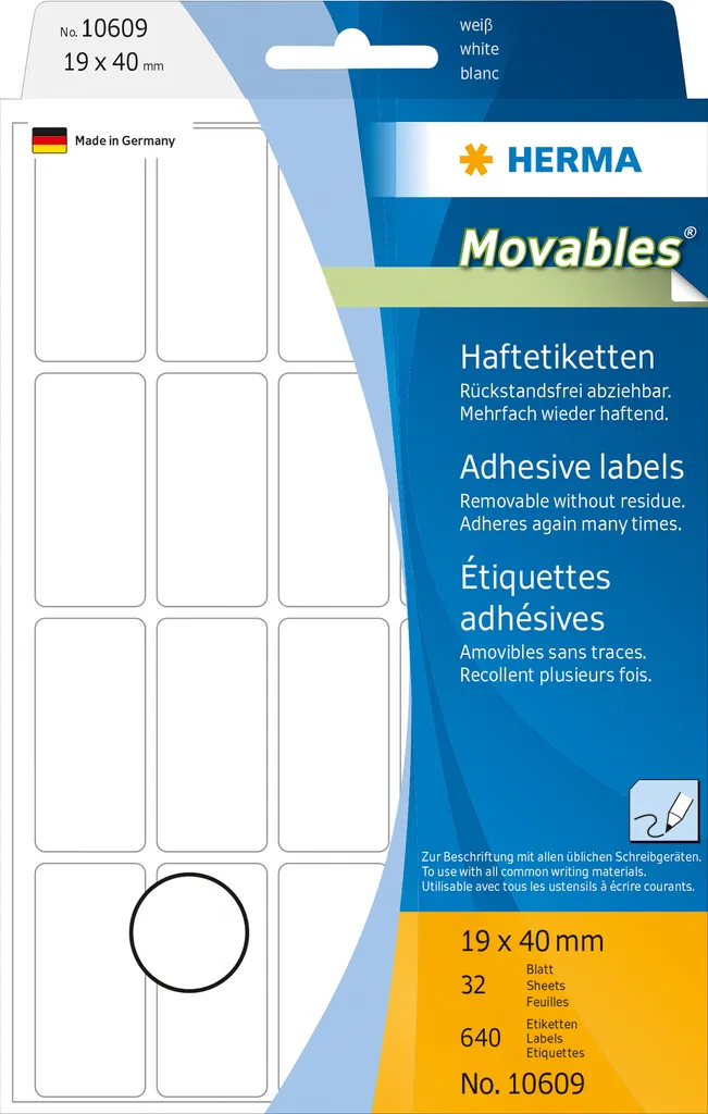 Etichette HERMA 19x40mm Rimovibili Bianche 640 pz - Prezzo Migliore