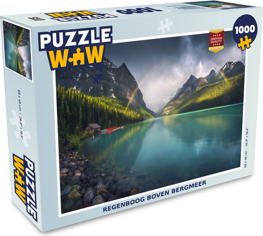 MuchoWow Puzzle 1000 Teile Wasser - Regenbogen - Wald - Erwachsene - Rätsel