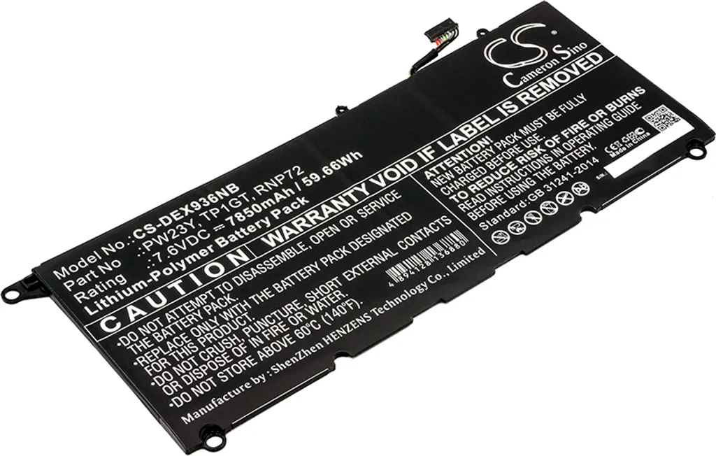 Batterie Dell XPS 13 9360 Techtek Haute Capacité pour XPS 13-9360-D15
