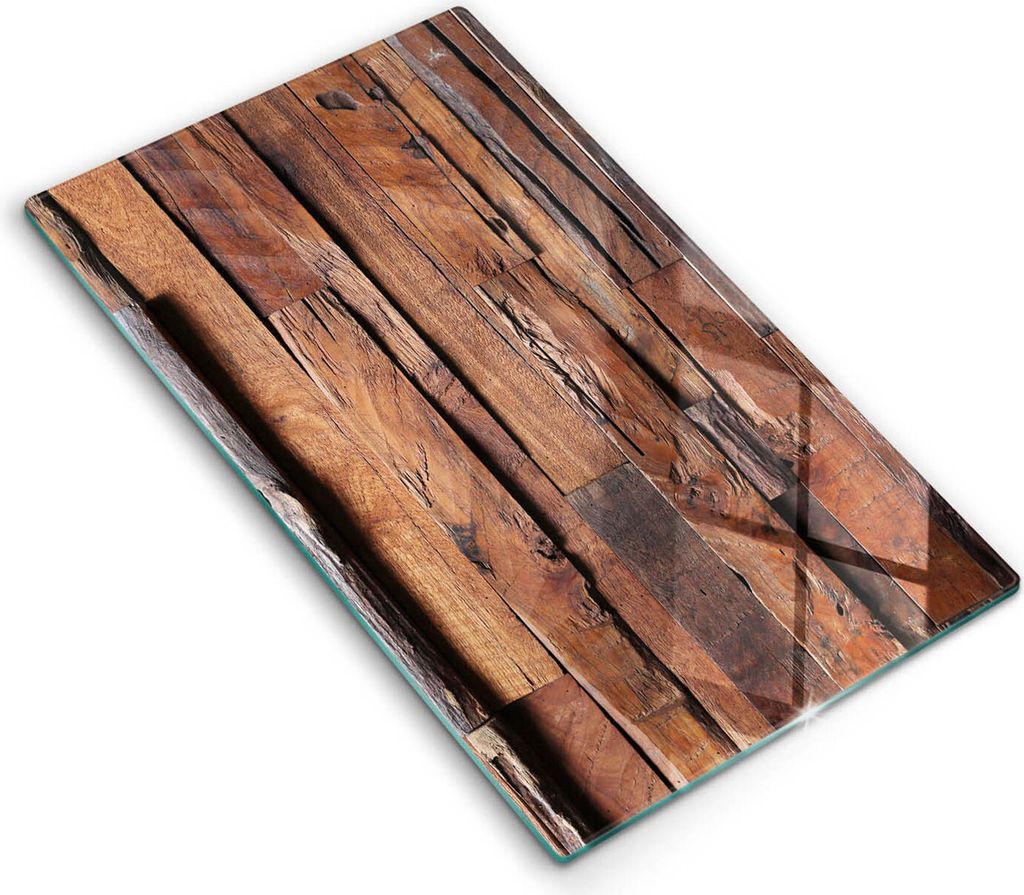 Abdeckung Glas - Küchenabdeckung - 30x52 cm - Abdeckplatte - Dekorative Holzbretter