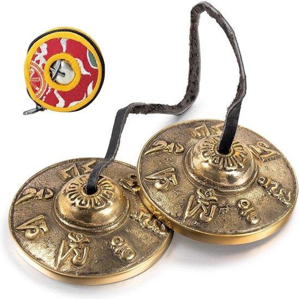 Meditationsgong aus Metall in Kanelle