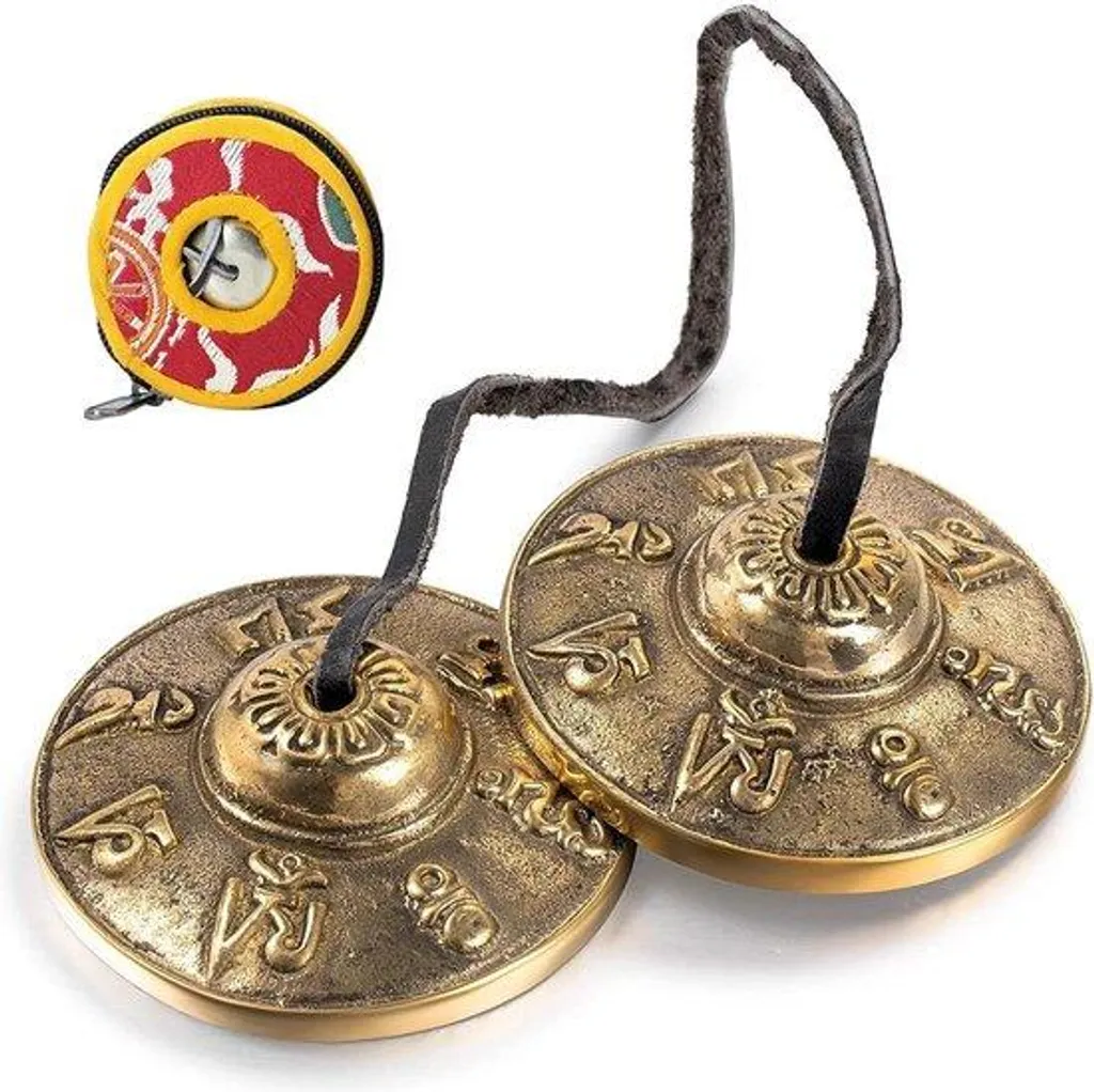 Gong de méditation en métal couleur cannelle pour yoga et relaxation