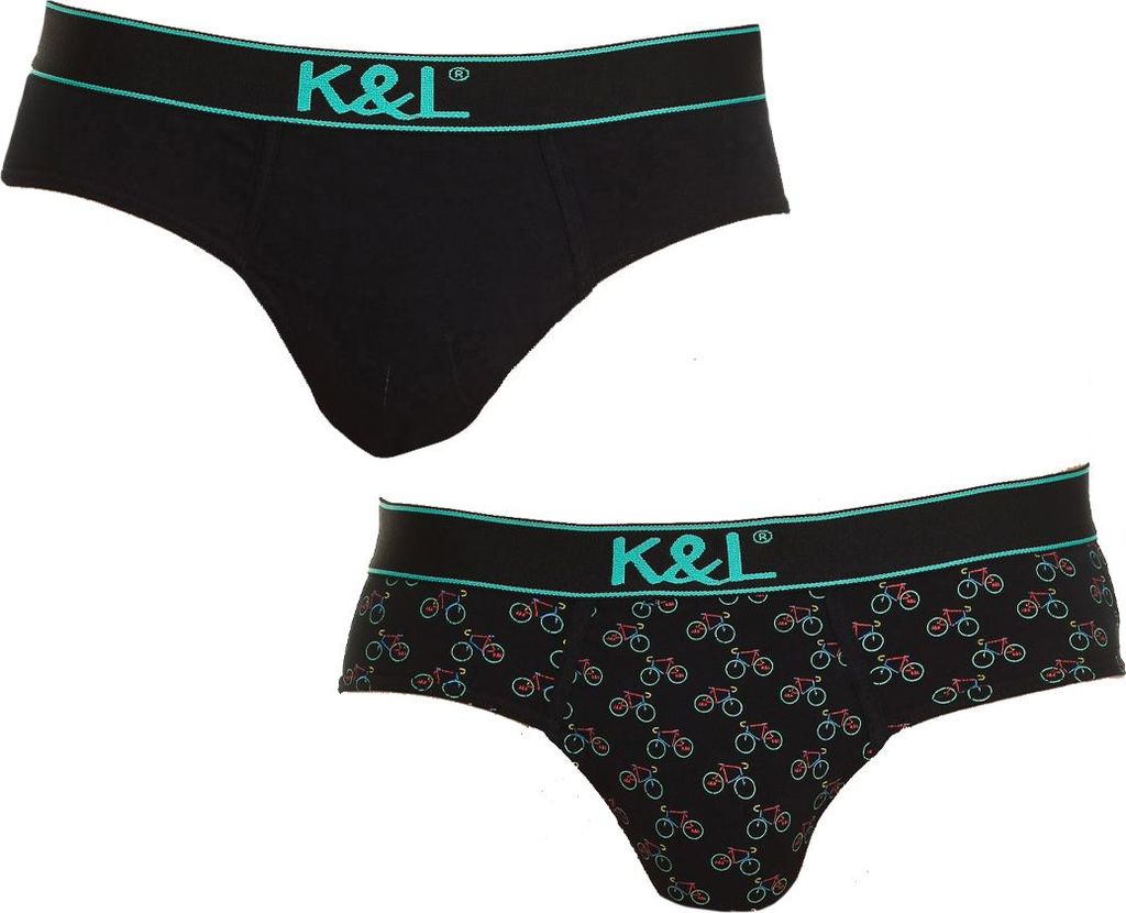 Kisses&Love Pack-2 Slips Lustiger atmungsaktiver Stoff KLS1 Mann