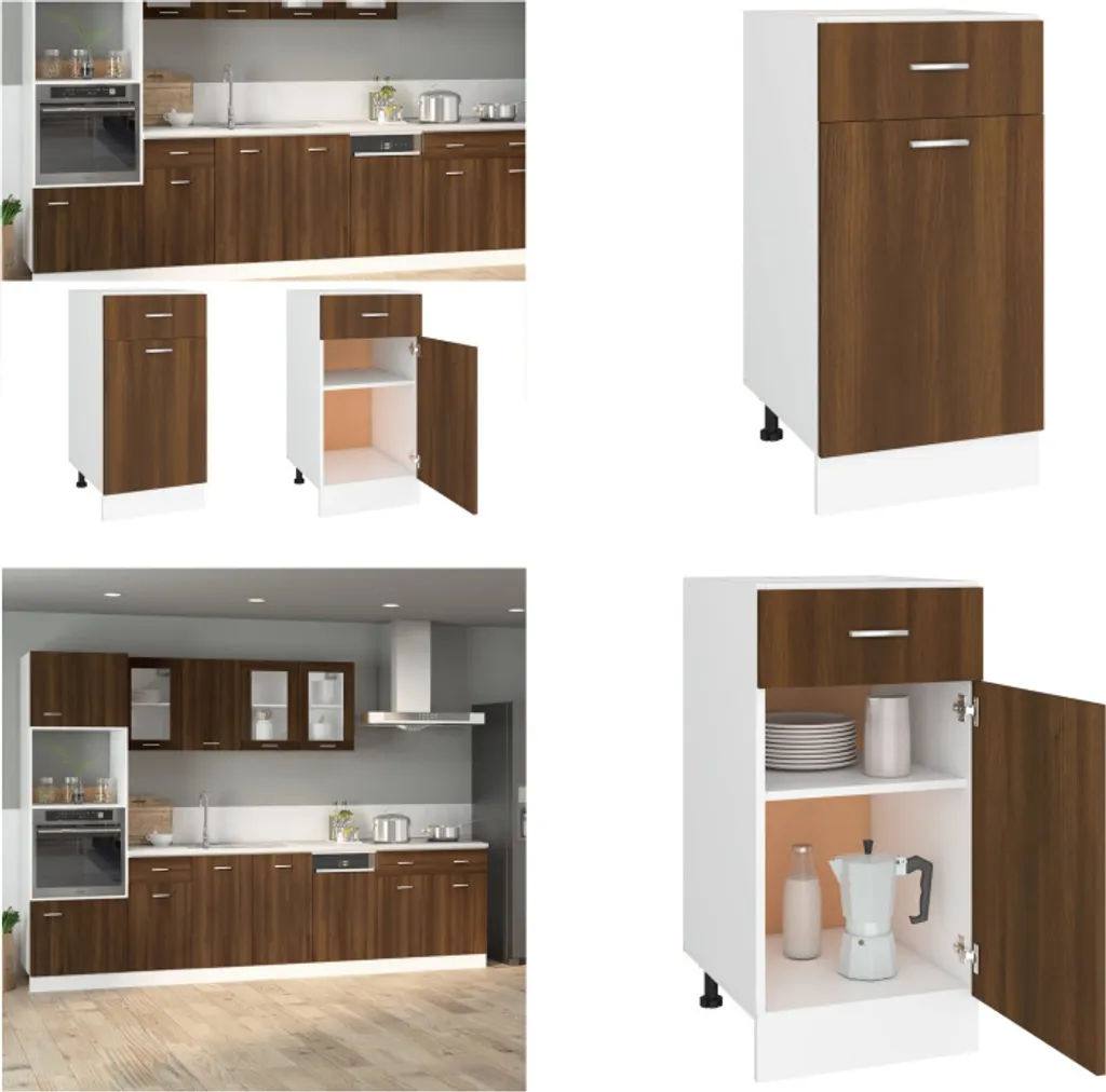 Armadio Cucina vidaXL Rovere Marrone 40x46x81,5 cm - Modulo Base