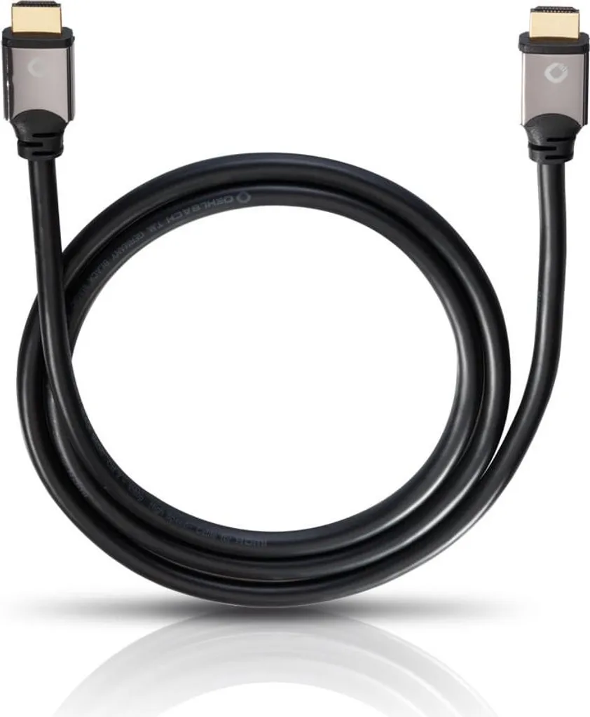 Oehlbach Black Magic Câble HDMI 7,5m contacts or pour TV 4K et Console