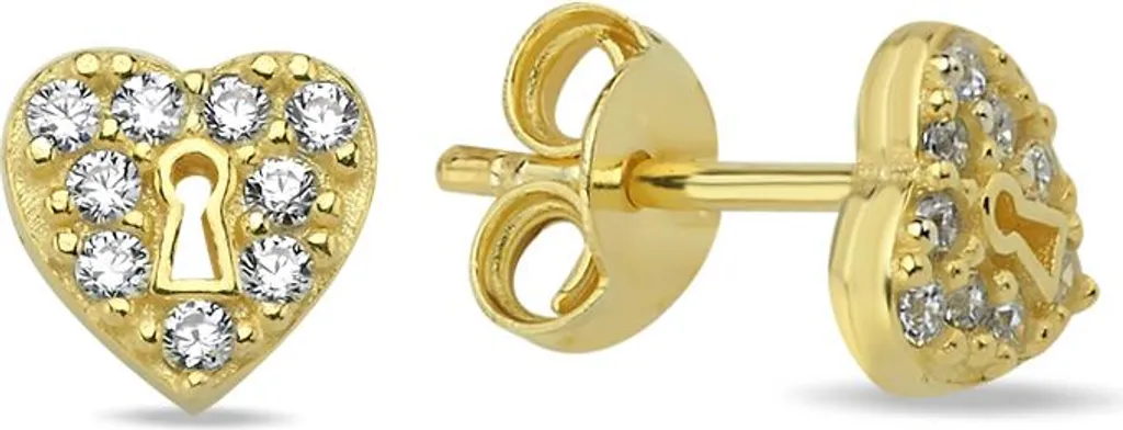 Boucles d'oreilles cœur argent 925 serrure, cadeau idéal pour femme
