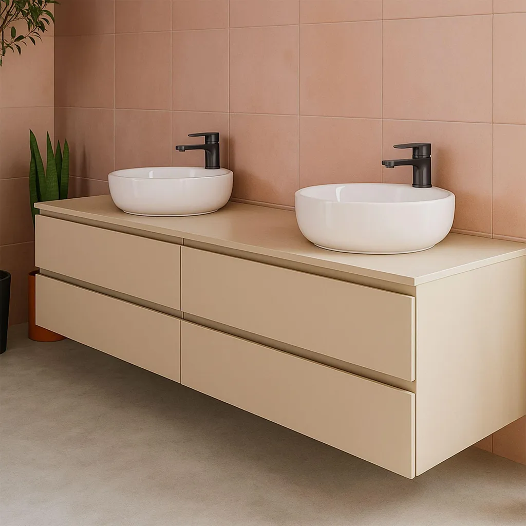 Rubinetto Lavabo Rea Argus Tytan: Miscelatore Bagno Ottone Design Moderno - 5