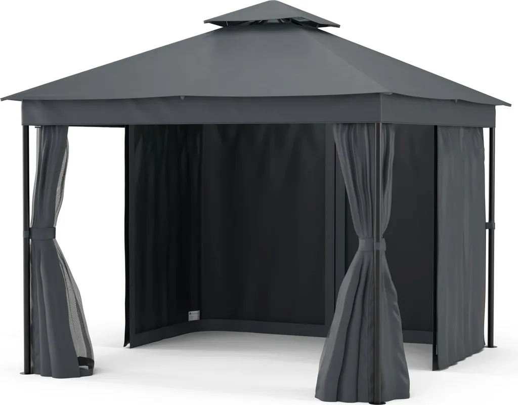 Tonnelle Extérieure pour Réception 3x3m, Protection Solaire et Insectes