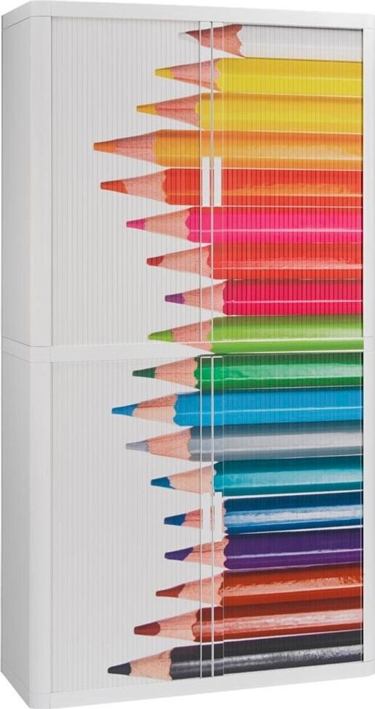 PAPERFLOW Rollladenschrank Buntstifte ohne Fachböden 110,0 x 41,5 x 204,0 cm