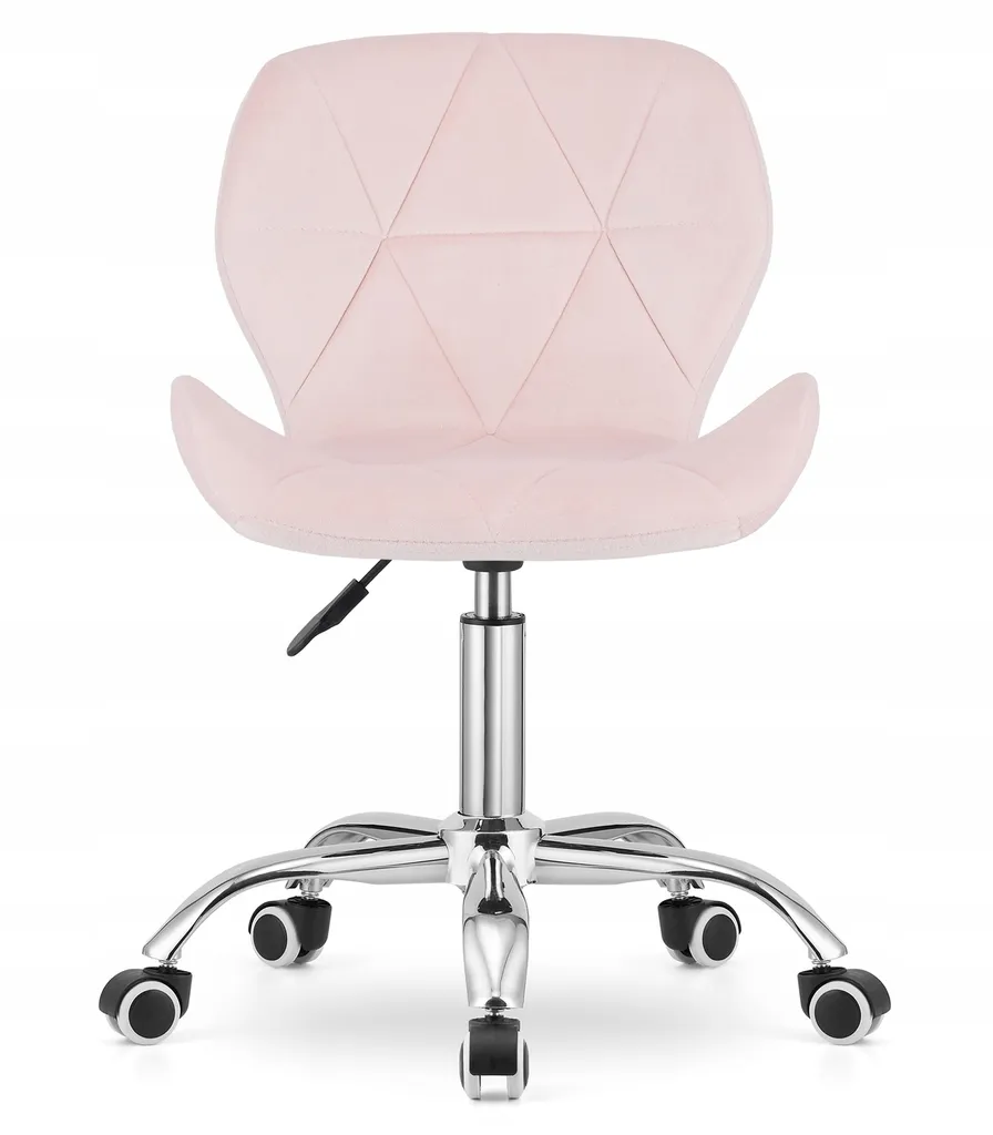Sedia da Ufficio Rosa in Velluto Girevole | Poltrona Scrivania Elegante