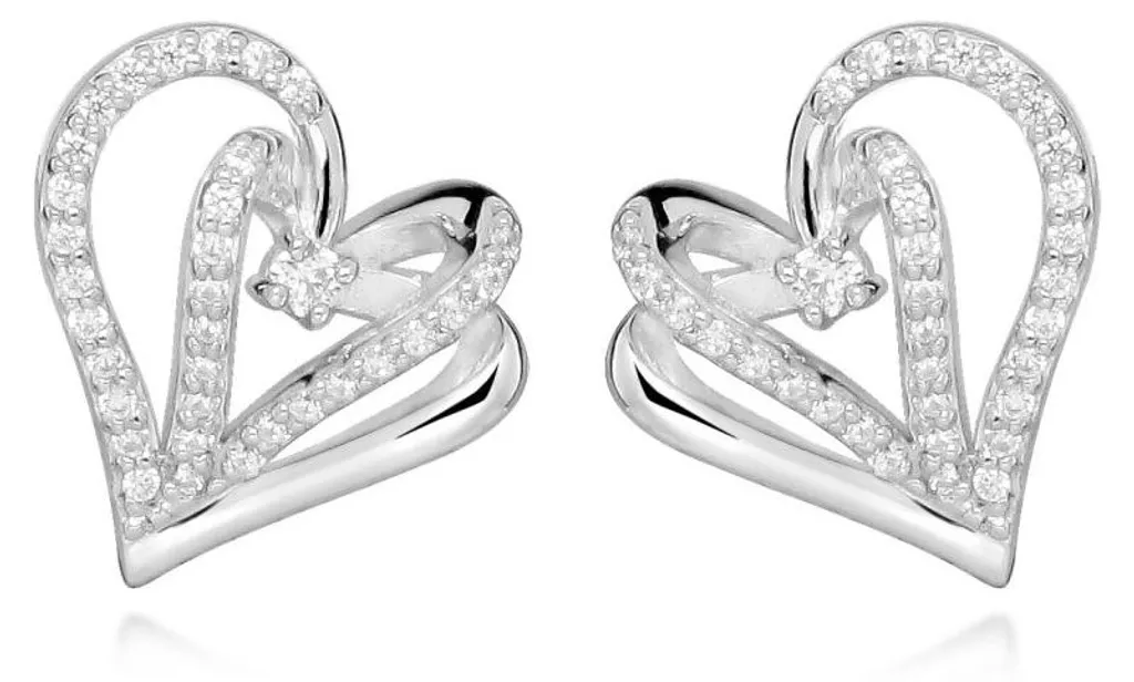 Boucles d'oreilles cœur hypoallergéniques et brillantes Love & Infinity