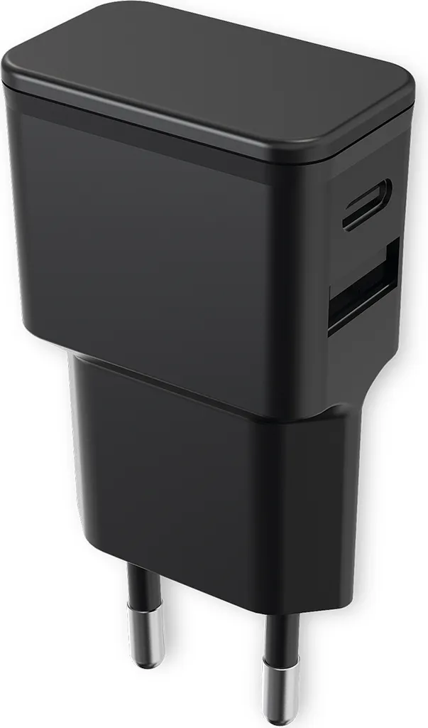 Chargeur Secteur Double Port USB et USB-C Fontastic Dubi 5V Noir 2.4A