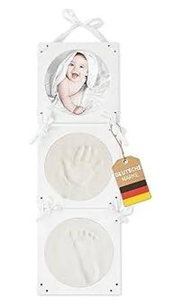 Regalo Nascita Originale: Kit Impronte Bieco con Cornice e Gesso 3D