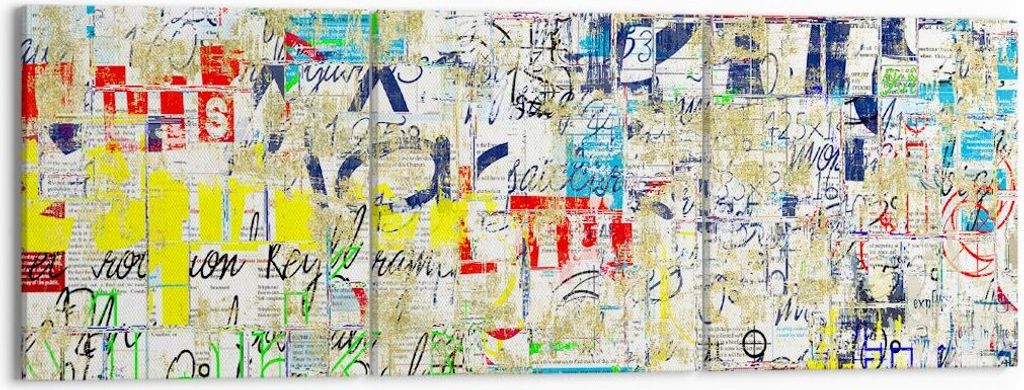 Bild auf Leinwand - Leinwandbild - Straße Graffiti Wand Wandmalerei - 150x50cm - Wand Bild - Wanddeko - Leinwanddruck - Bilder - Kunstdruck - Lein...
