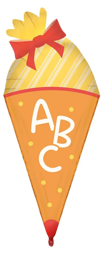 Ballon de Rentrée Scolaire Orange en Forme de Cornet ROTH 70 cm Scolaire