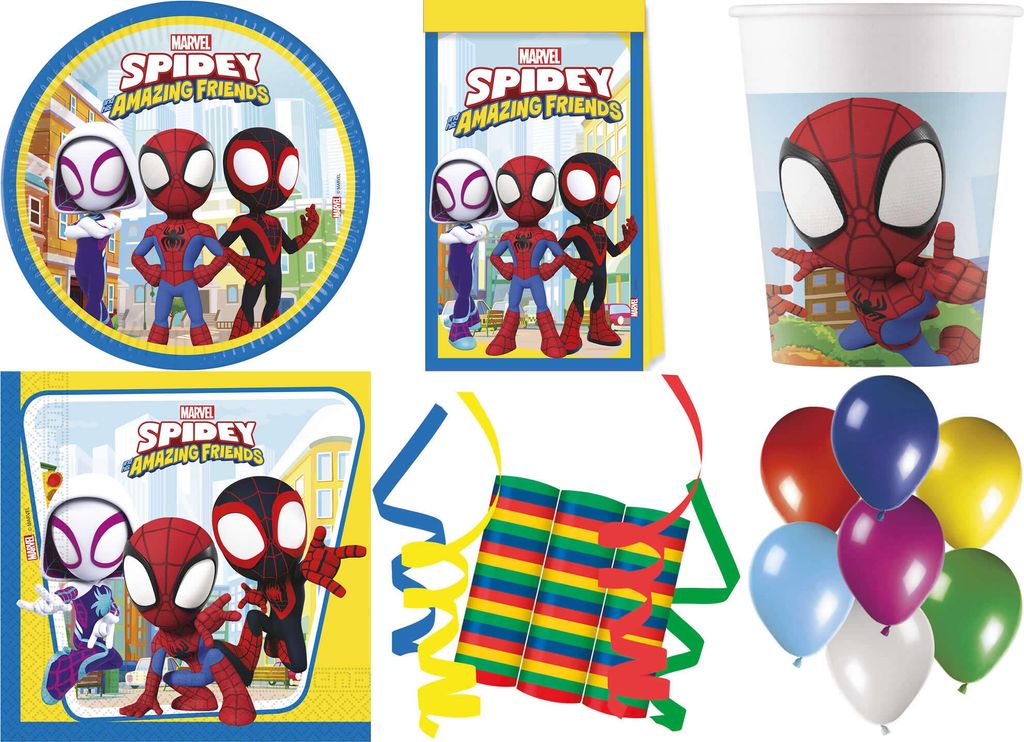 148-tlg. Set Kindergeburtstag Party Feier Fete Deko Motto Spidey & His Amazing Friends