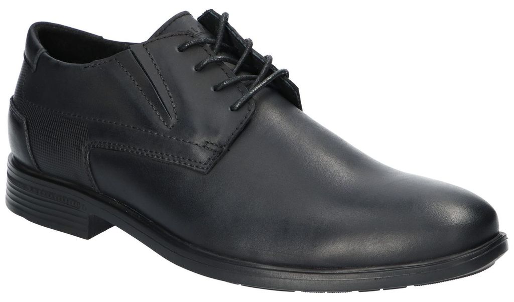 American Club CY192, Herren Leder Halbschuhe elegant Schnürschuhe Leder-Einlegesohle bequem, Schwarz 41