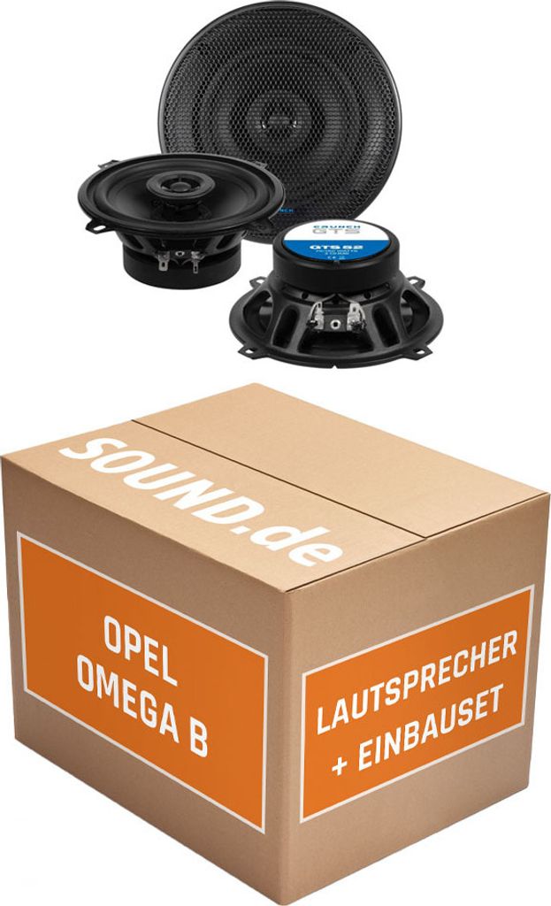Lautsprecher Boxen Crunch GTS52 - 13cm 2-Wege Koax GTS 52 Auto Einbauzubehör - Einbauset passend für Opel Omega B | Tür hinten - justSOUND