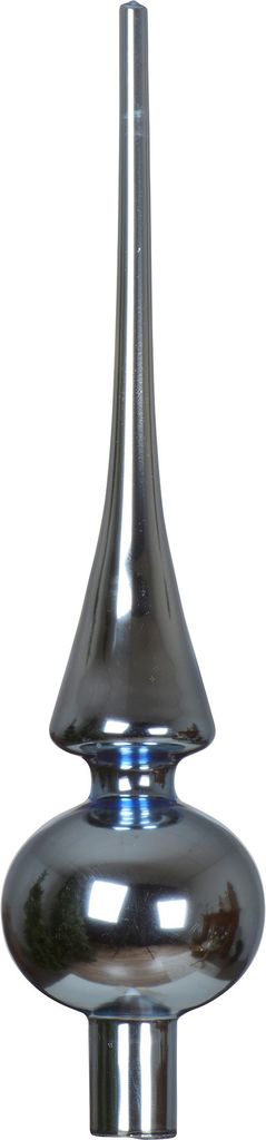 Christbaumspitze Glas 26cm - Eisblau glänzend