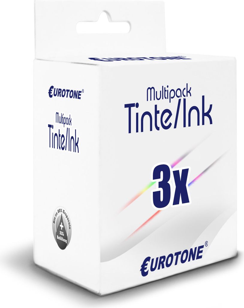3x XXL Eurotone Tintenpatrone Alternative für Canon 2970B010 / CL513 2971B001 Farbe Color / PG512 2969B001 Black Schwarz