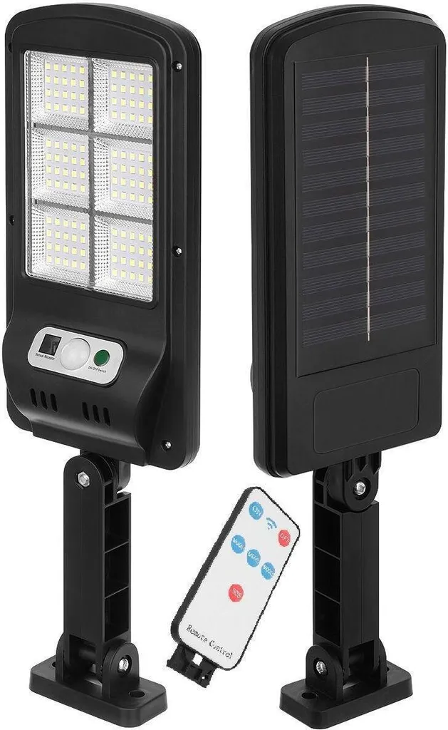 Lampadaire Solaire 120 LED avec Télécommande et Détecteur de Mouvement