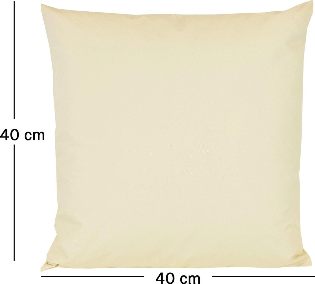 JACK 1x 40x40cm Outdoor Kissenhülle Bezug Lounge Garten Einfarbig, Farbe:Beige