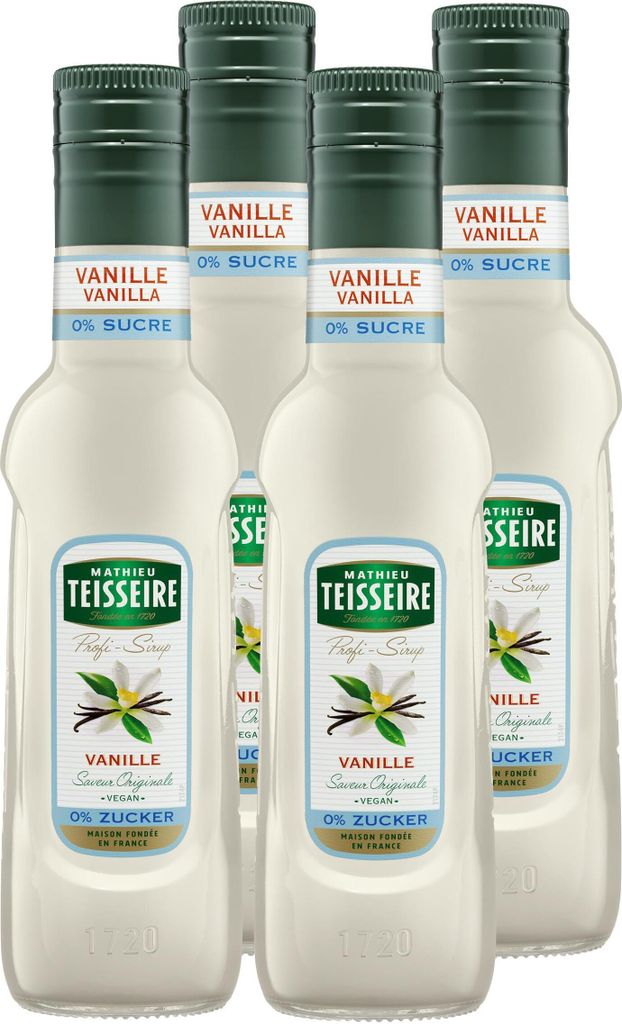 Teisseire Getränke-Sirup Vanille 0% Zucker 0,25L (4er Pack)