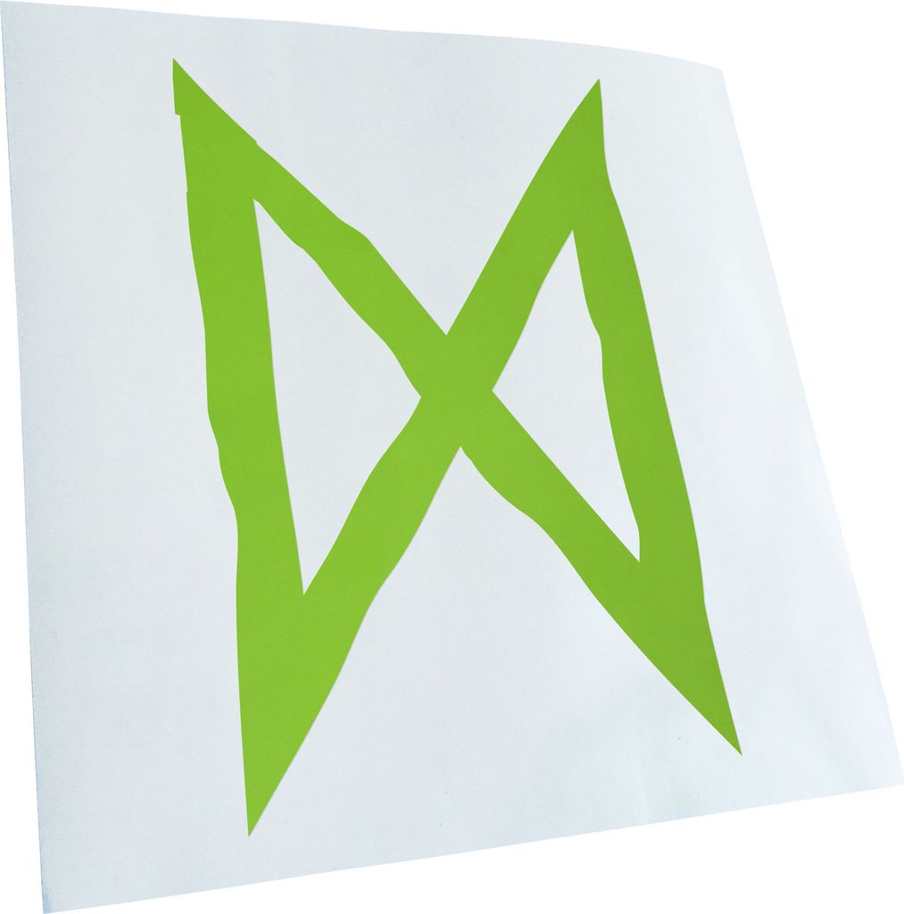 Kiwistar - Autoaufkleber - Futhark DAGAZ Rune - Neon Matt - Aufkleber für Auto Kfz Fahrrad, LKW, Truck Mofa