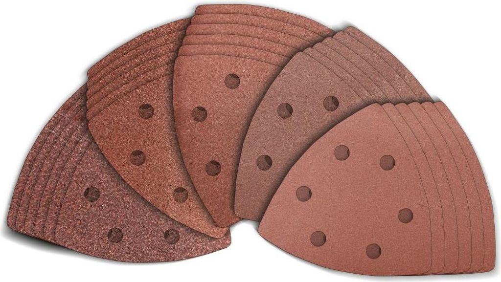 TROTEC Universelles 24-tlg. Zubehör-Set (3x versch. Sägeblätter, 1x Schabmesser, 20x Dreieckschleifpapier mit versch. Körnung) passend für fas...