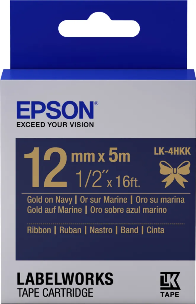 Epson LK-4HKK nastro per etichettatrice Oro su blu navy