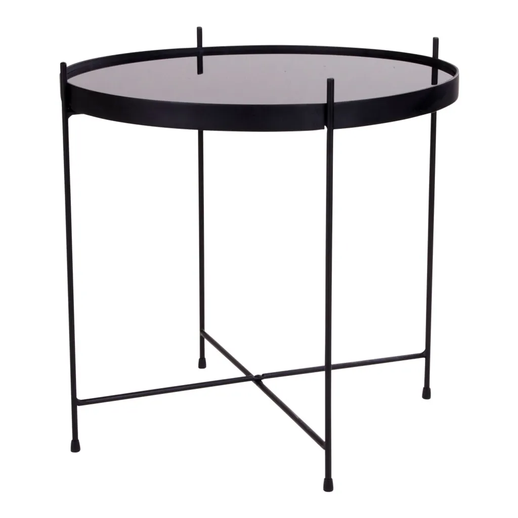 Table d'appoint compacte Venezia 48cm pour petits espaces verre noir