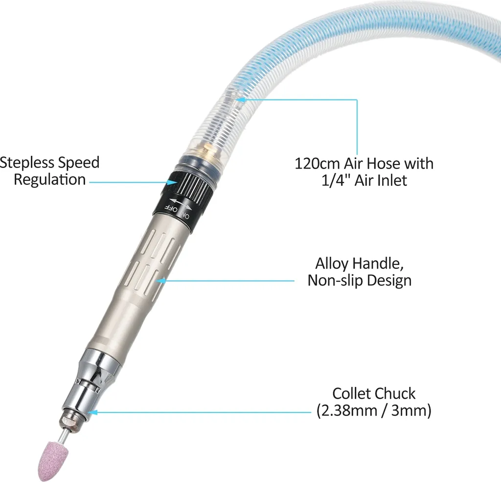 Ponceuse crayon pneumatique pour finitions difficiles avec accessoires - 5
