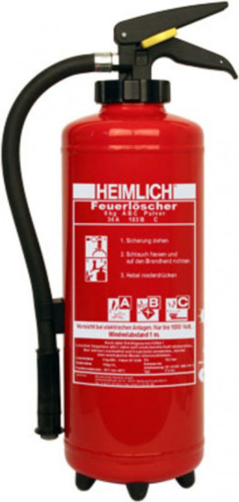 HEIMLICH Pulver Auflade Feuerlöscher P6 43A 233B= 12LE ABC Pulverlöscher