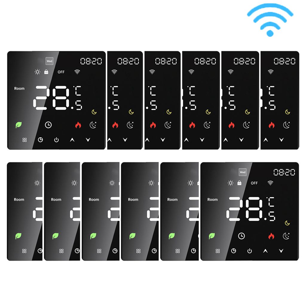 12X Smart WiFi Thermostat 3A Warmwasserbereitung digitales Raumthermostat Fussbodenheizung programmierbar Innenthermometer, kompatibel mit Amazon G...