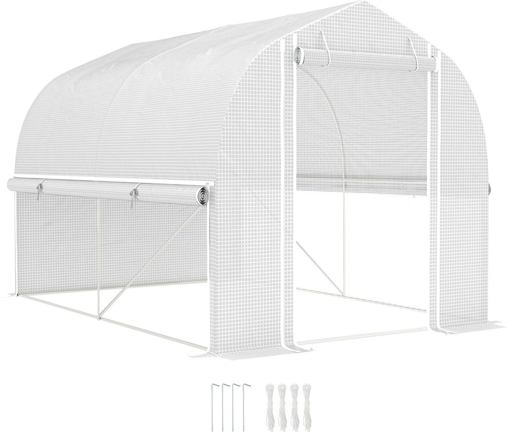 Szklarnia Outsunny 3 x 2 x 2 m, tunel foliowy z 4 oknami i Zdjęcie produktu 