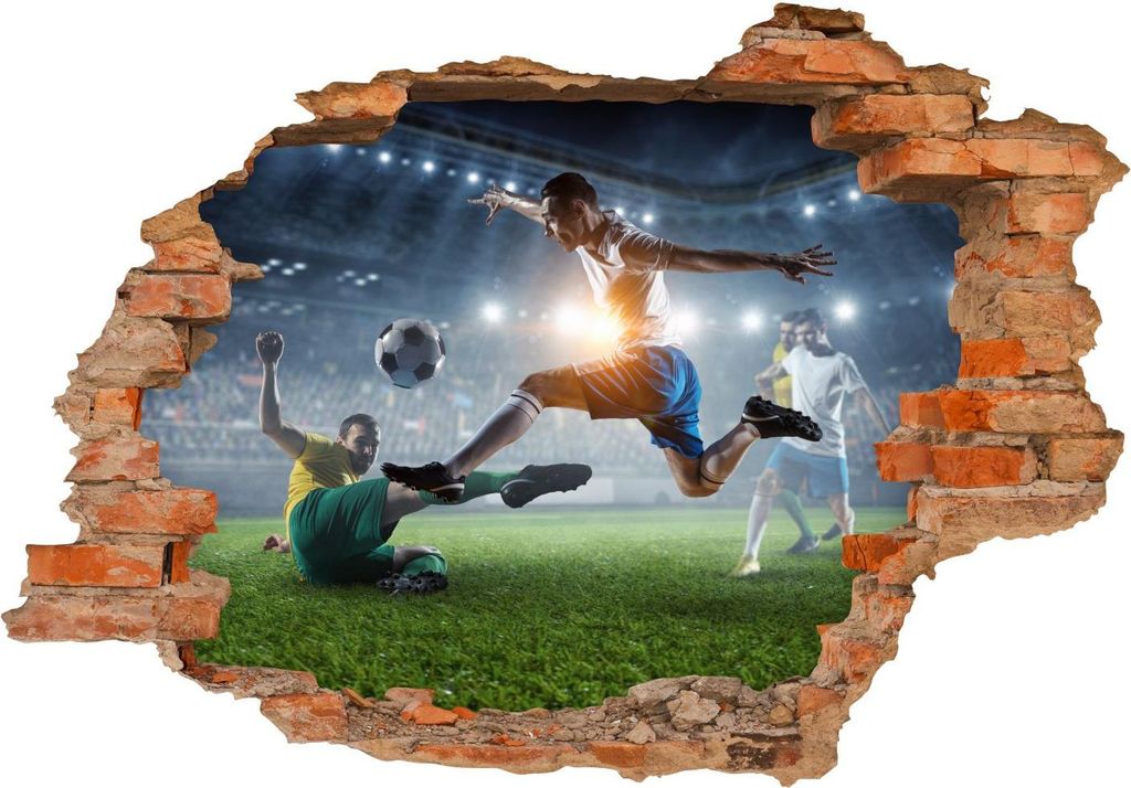223 Wandtattoo Fußball - Loch in der Wand - 1250 x 870 mm