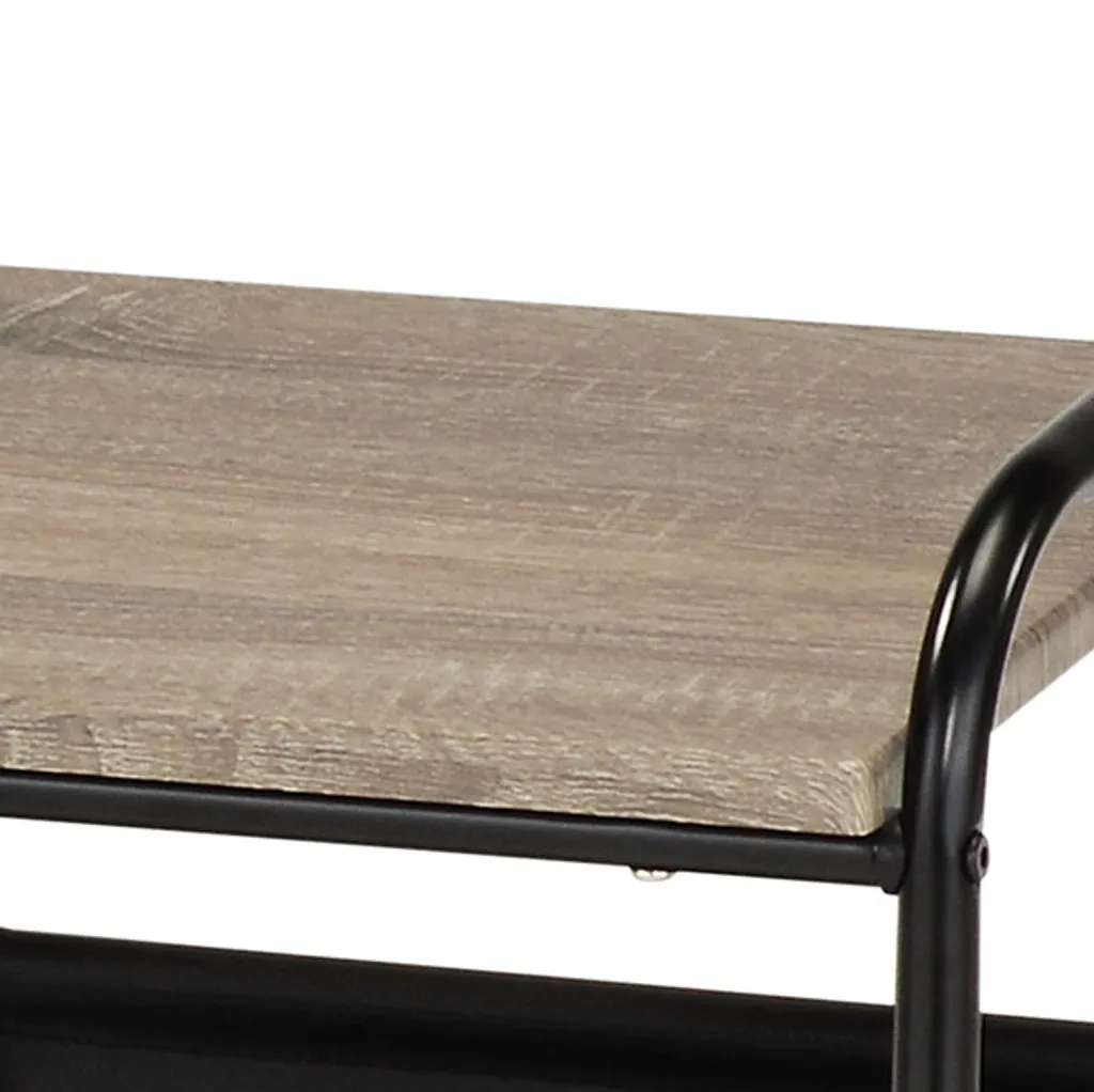 Table Basse d'Appoint NODINA Noir et Sonoma pour Petits Espaces et Studios - 4