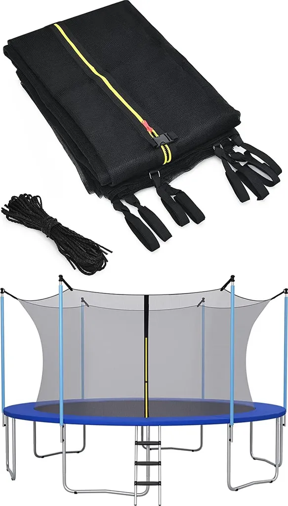 Filet Trampoline 427 cm Haute Protection - Maille Serrée et Zip 180cm