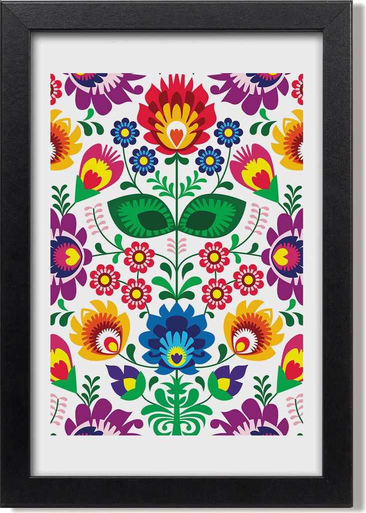 Bild 20x30 MDF-Rahmen, Wandkunst Ethnisches Muster