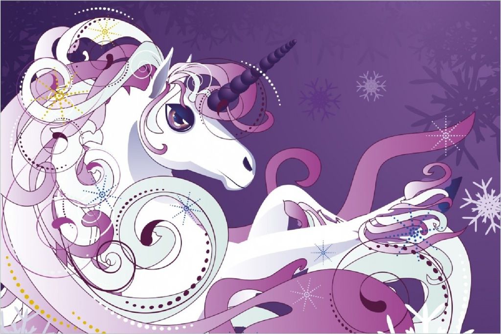 Wallario Poster - Einhorn in lila und pink, Kunstdruck Größe: 61 x 91,50 cm