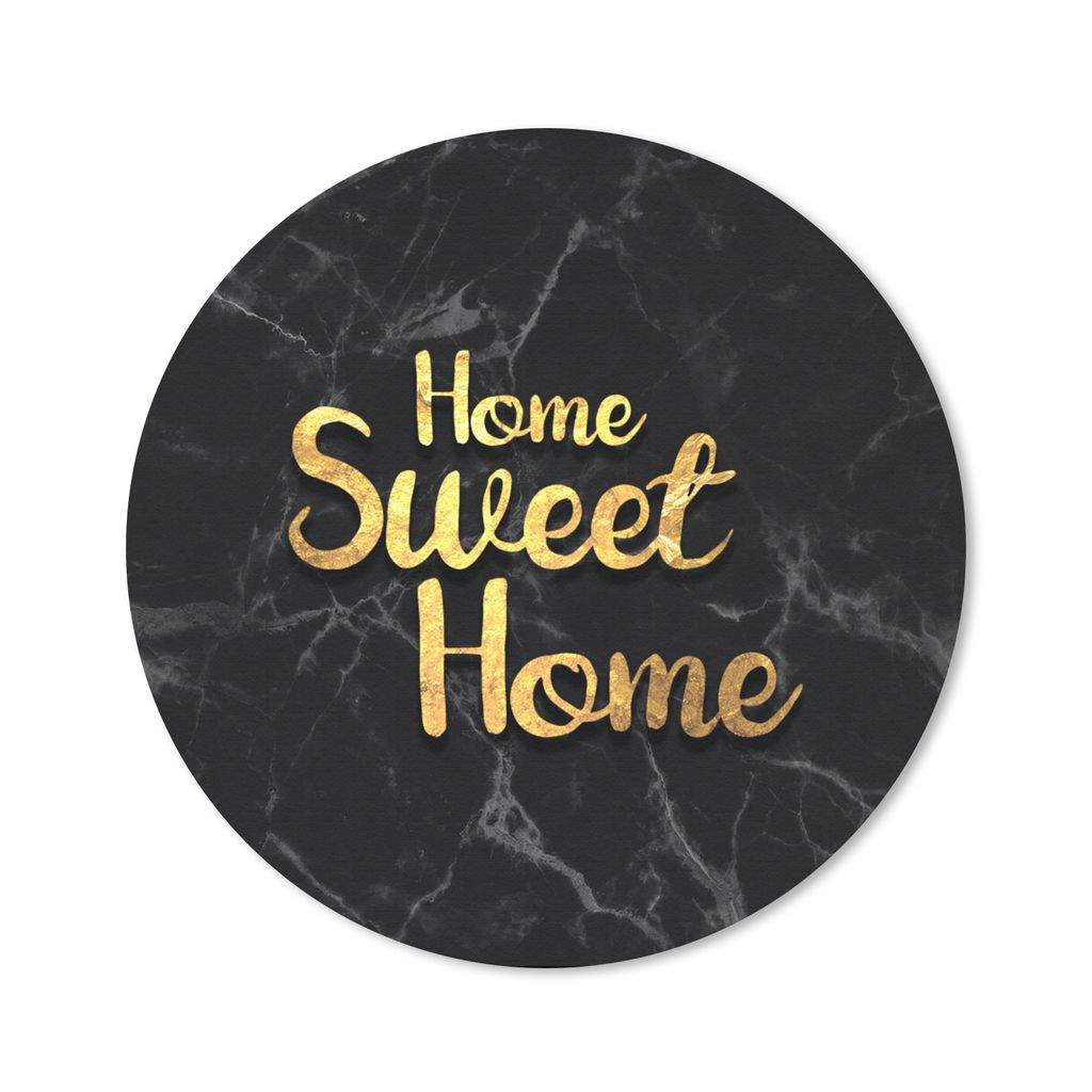 MuchoWow Mauspad Mousepad Zitate - Zuhause - Gold - Marmor 30x30 cm - Mousepads - Maus Mat - Pad - Mausunterlage - Tischunterlage - Schreibtischm...
